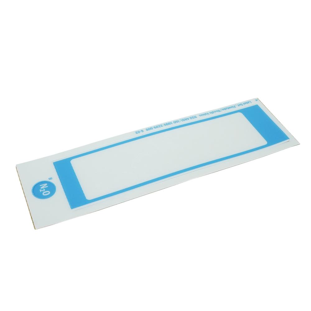 Label Set Flat TB/Needle Valve White/Blue N2O ANSI/ISO Label Set Flat TB/Needle Valve White/Blue N2O ANSI/ISO