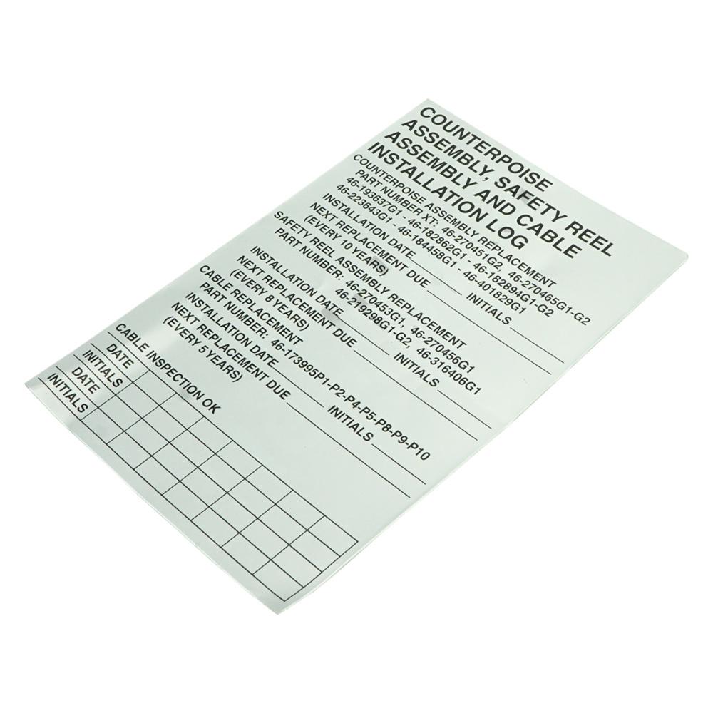 Counterpoise Safety Reel Cable Log Label Counterpoise Safety Reel Cable Log Label