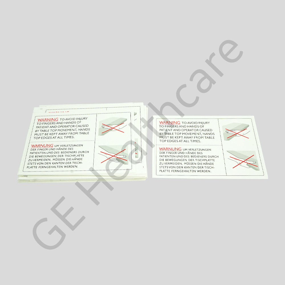 Global Common Table Tabletop Warning Label, X-Ray | GE HealthCare ...