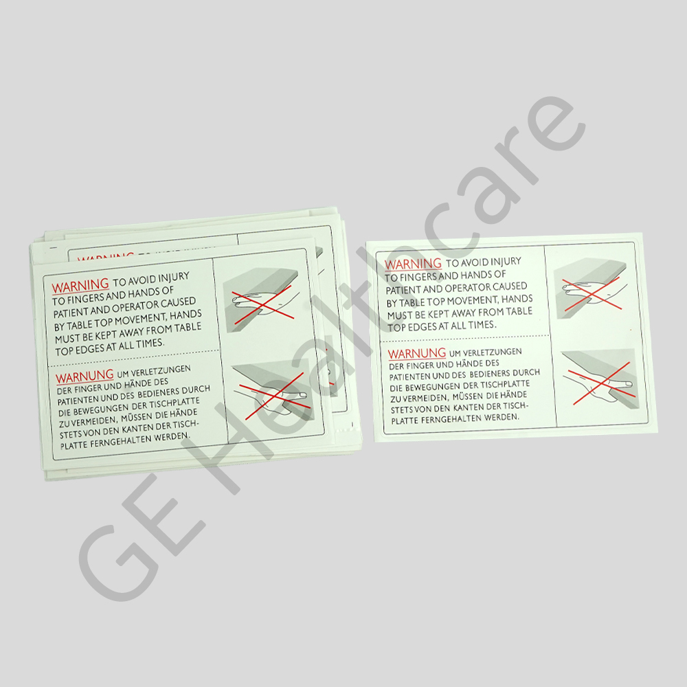 Global Common Table Tabletop Warning Label, X-Ray | GE HealthCare ...