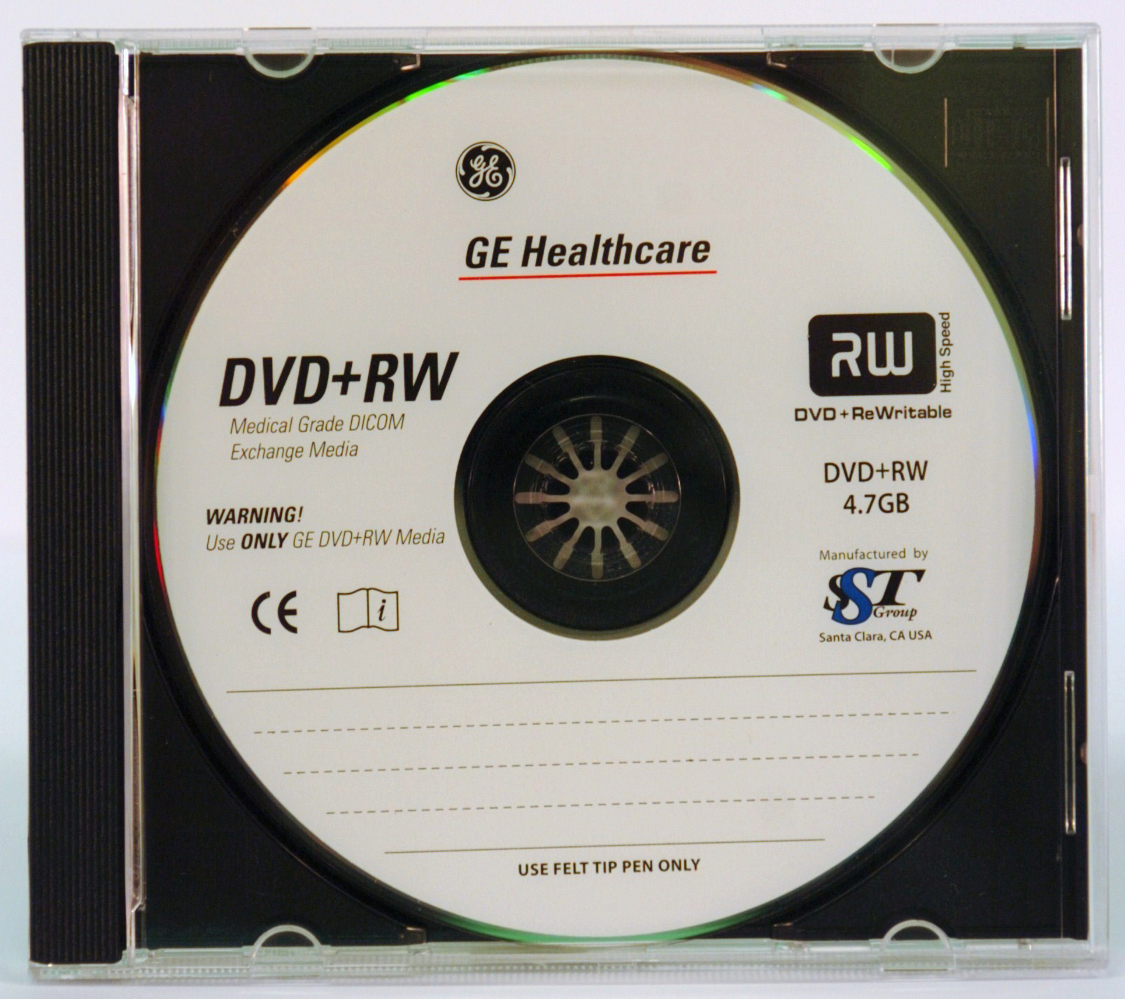 4.7GB DVD+RW Medical Grade Media 5/Pack Jewel Case